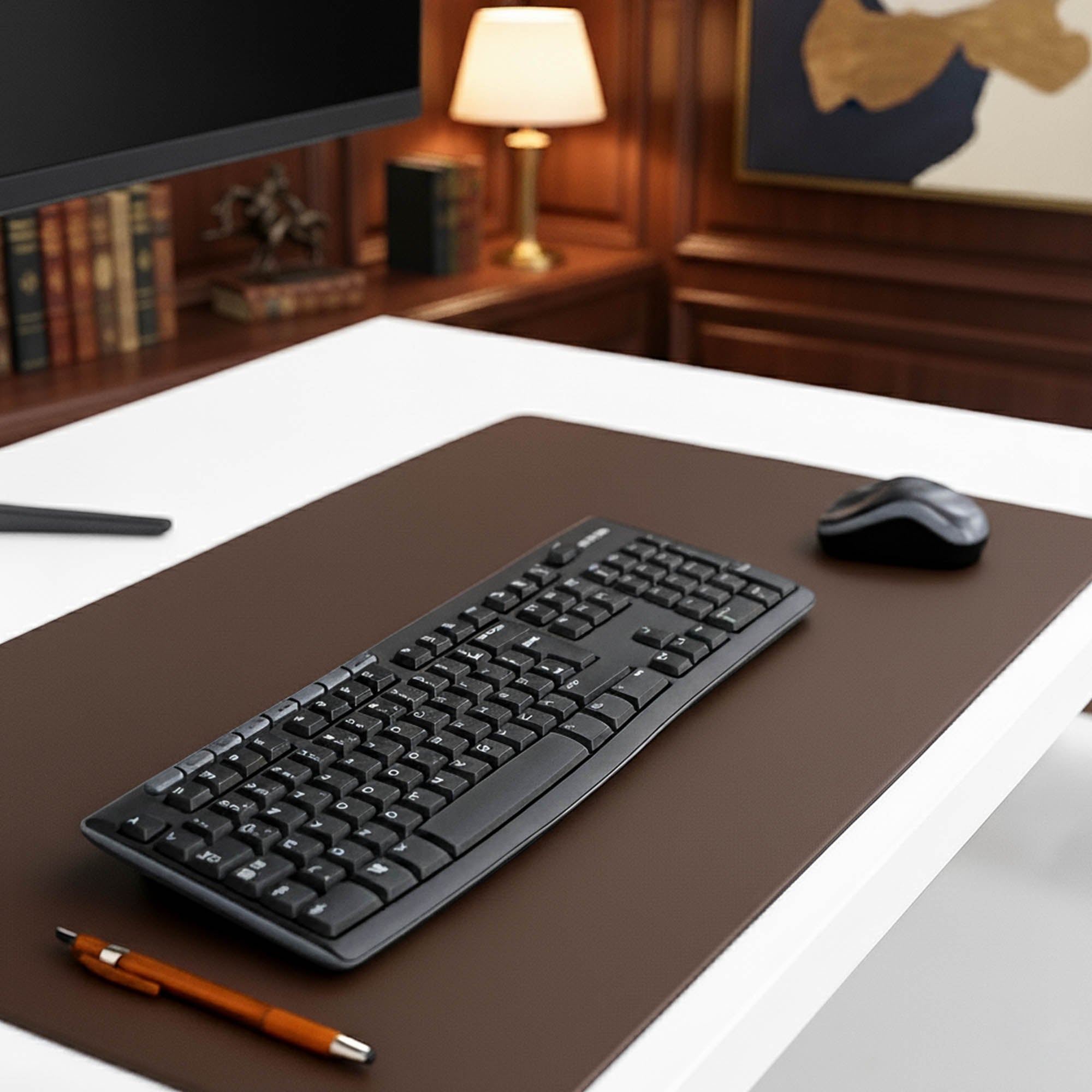 Chocolate Brown Leatherette Keyboard/Mouse Desk Pad, 30 x 12.5 Chocolate Brown Leatherette Keyboard/Mouse Desk Pad, 30 x 12.5