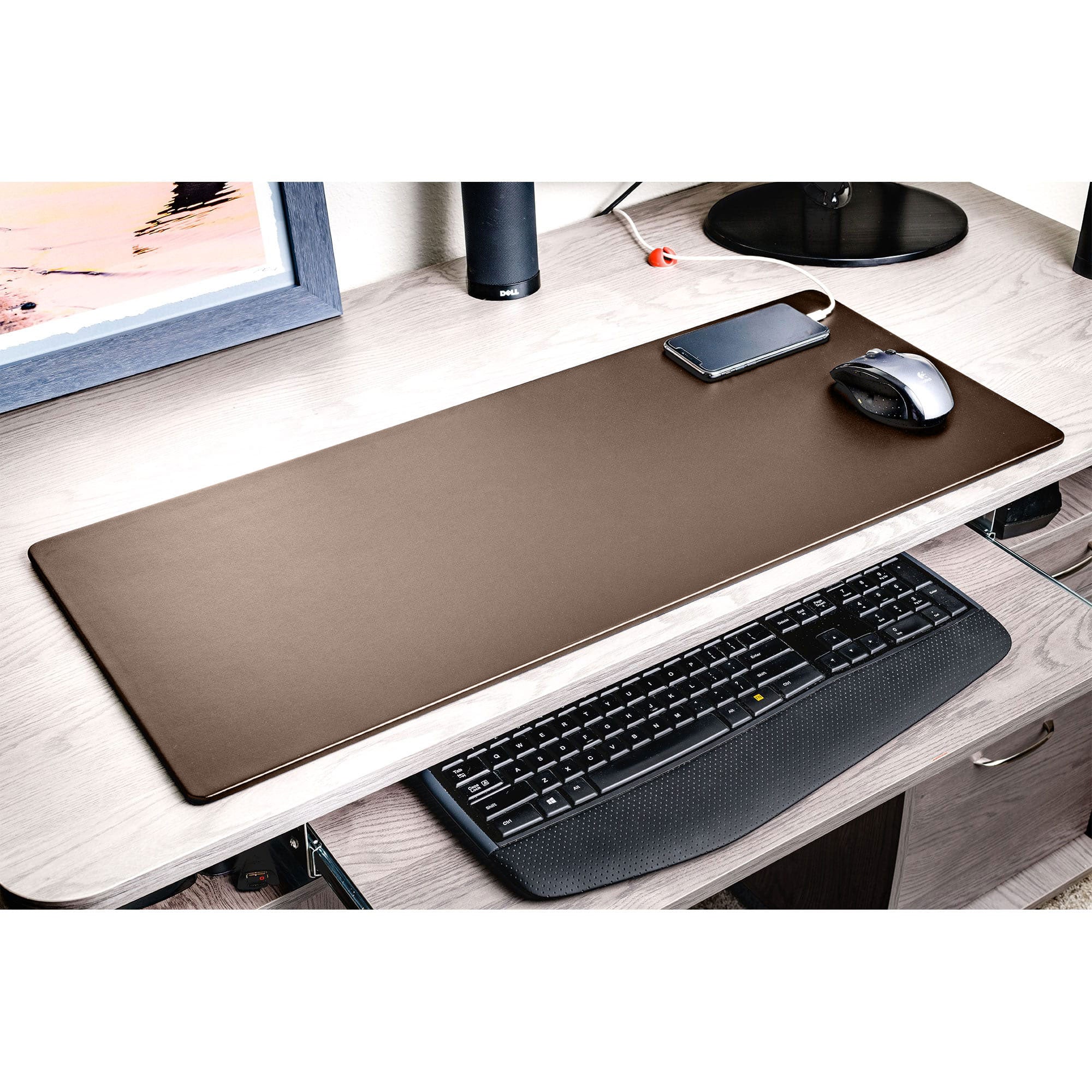 Chocolate Brown Leatherette Keyboard/Mouse Desk Pad, 30 x 12.5 Chocolate Brown Leatherette Keyboard/Mouse Desk Pad, 30 x 12.5