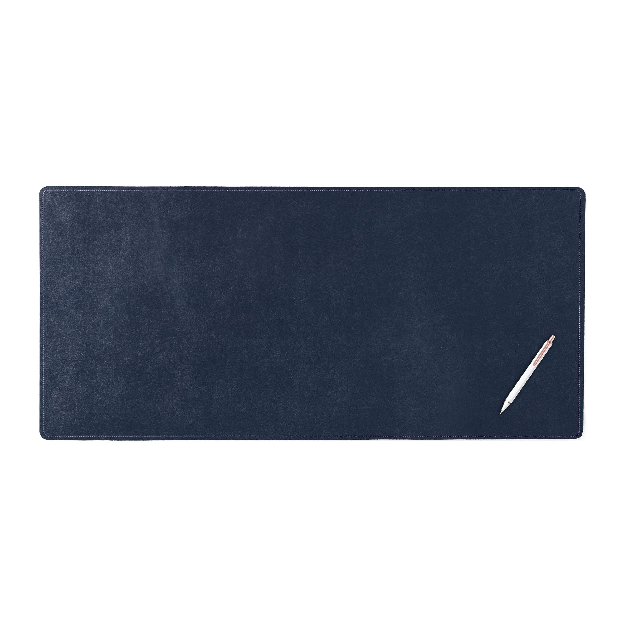 Navy Blue Bonded Leather No Core Rollable Desk Mat, 32 x 15 Navy Blue Bonded Leather No Core Rollable Desk Mat, 32 x 15