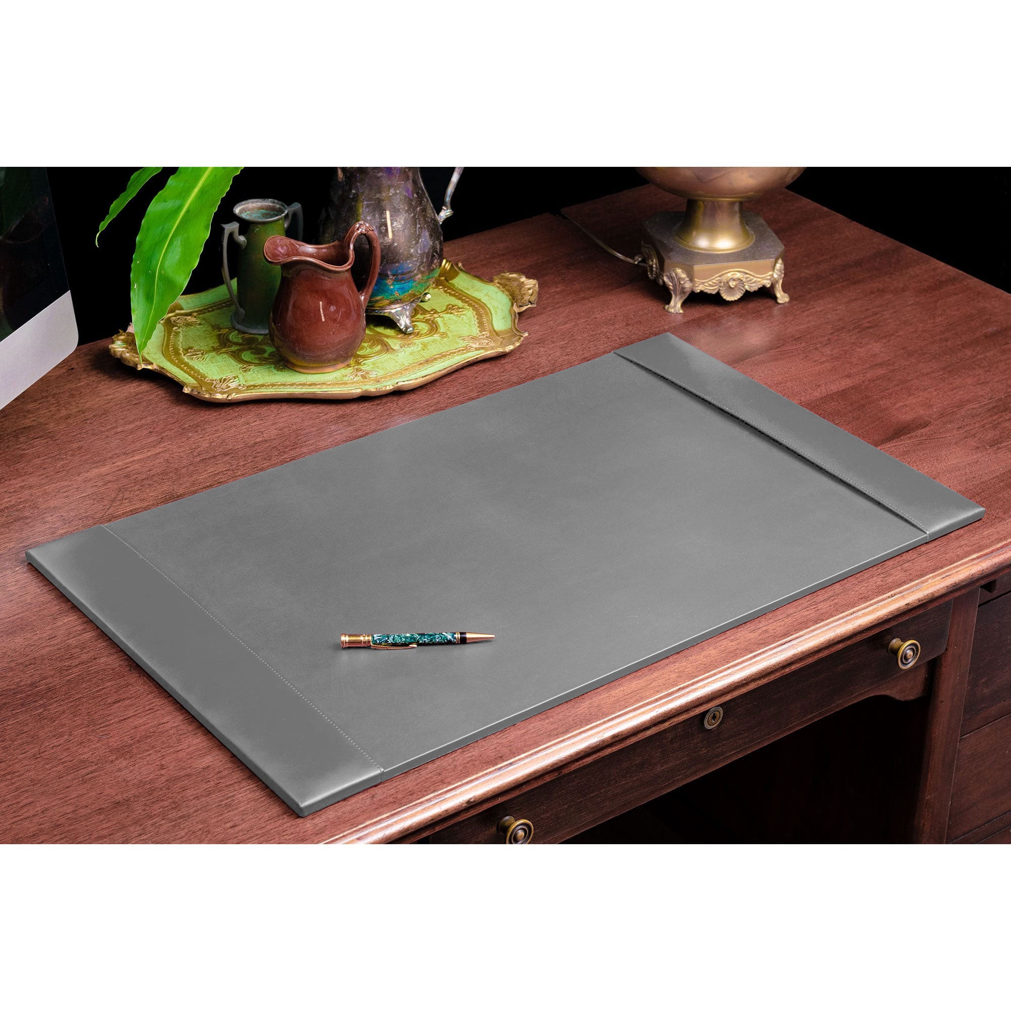 Gray Bonded Leather Desk Pad, 30 x 18 Gray Bonded Leather Desk Pad, 30 x 18