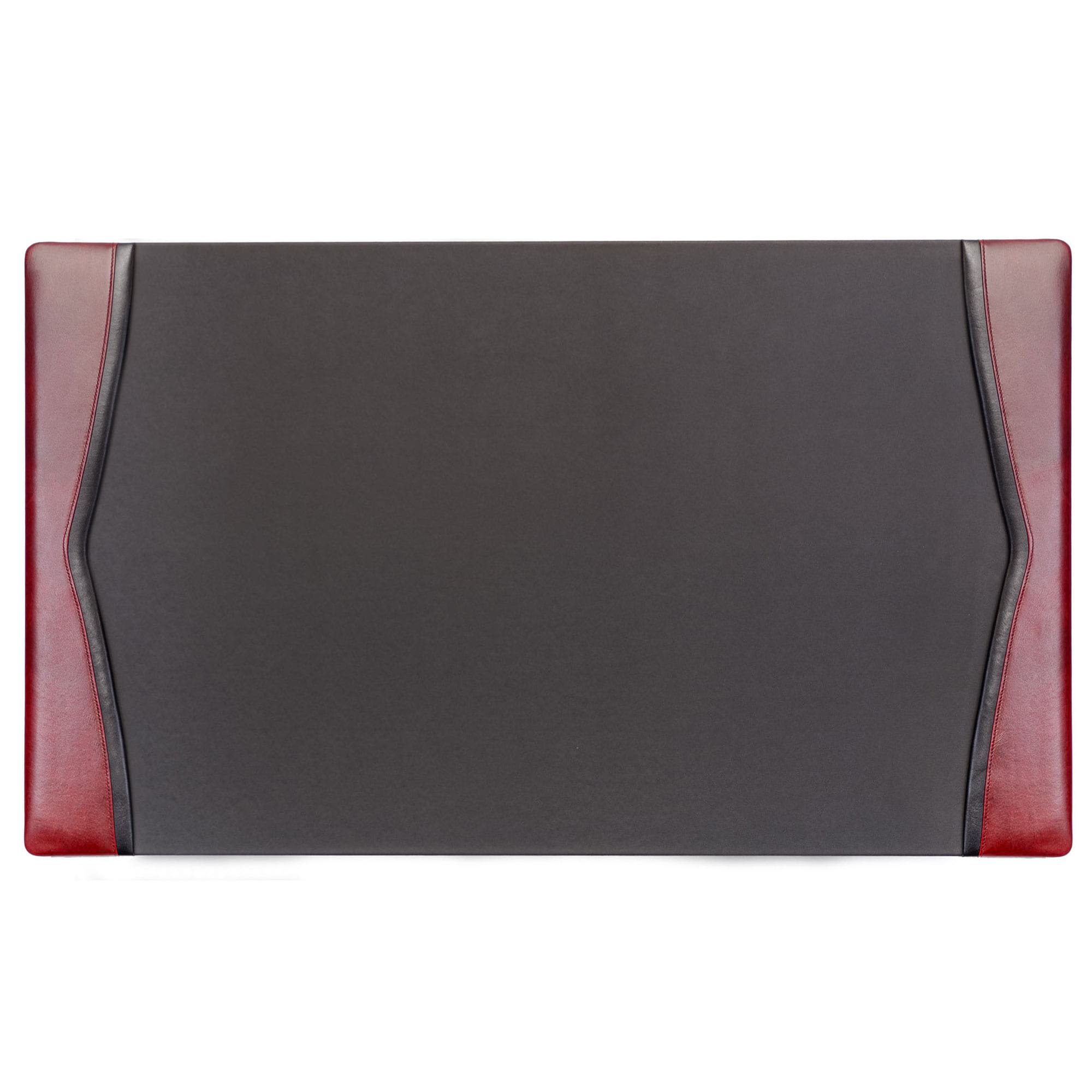 Burgundy Leather with Black Trim Desk Pad, 34 x 20 Burgundy Leather with Black Trim Desk Pad, 34 x 20