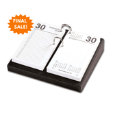 Black Leather Calendar Holder, Small, Silver