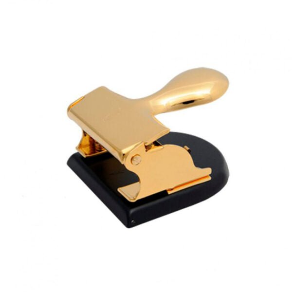 El Casco Black and 23 Kt Gold Plated Two Hole Punch