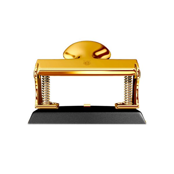 El Casco Black and 23 Kt Gold Plated Two Hole Punch