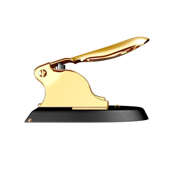 El Casco Black and 23 Kt Gold Plated Two Hole Punch