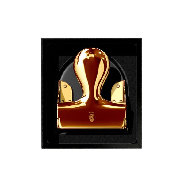 El Casco Black and 23 Kt Gold Plated Two Hole Punch