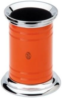 El Casco Orange and Chrome Plated Pencil Cup