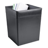 🎁 Classic Black Leather Square Waste Basket, 14 Qt (25% off)