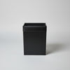 Classic Black Leather Square Waste Basket, 14 Qt