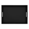 Classic Black Leather Tray with Handles