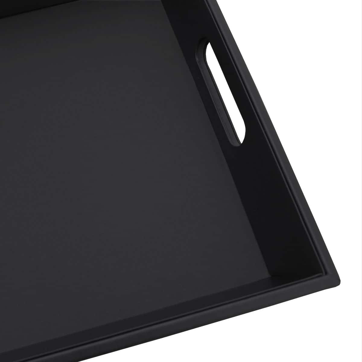 Classic Black Leather Tray with Handles