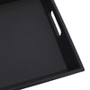 Classic Black Leather Tray with Handles