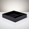 Black Leather Conference Room Organizer Tray