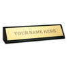 Classic Black Leather Nameplate Holder