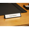 Classic Black Leather Nameplate Holder