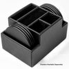 Classic Black Leather Multi-Purpose Desk Supply Organizer