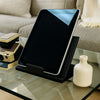 Classic Black Leather Tablet Stand