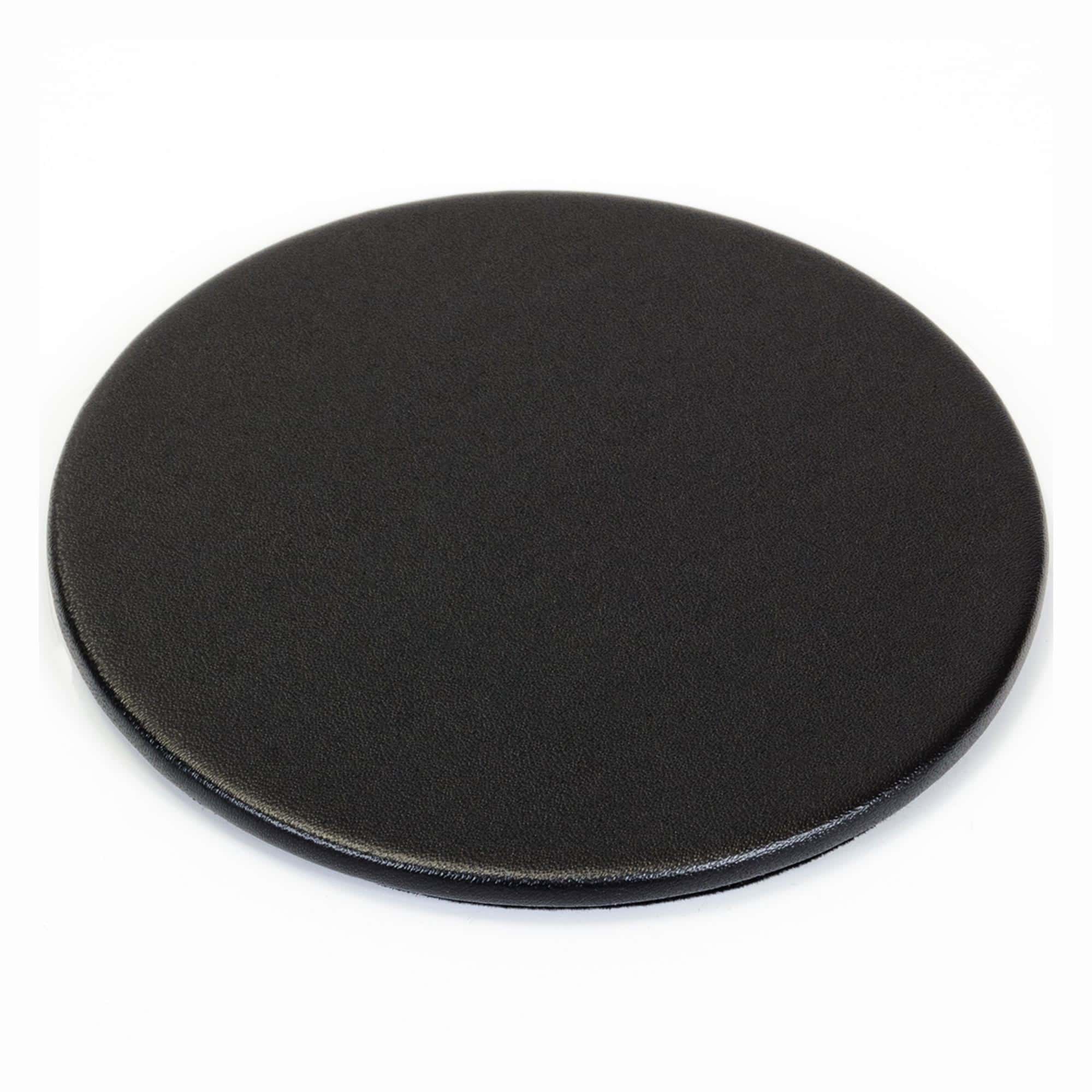Black Leatherette Coaster, Round