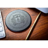 Black Leatherette Coaster, Round