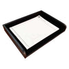 Classic Black Leather Letter Tray, Side Load