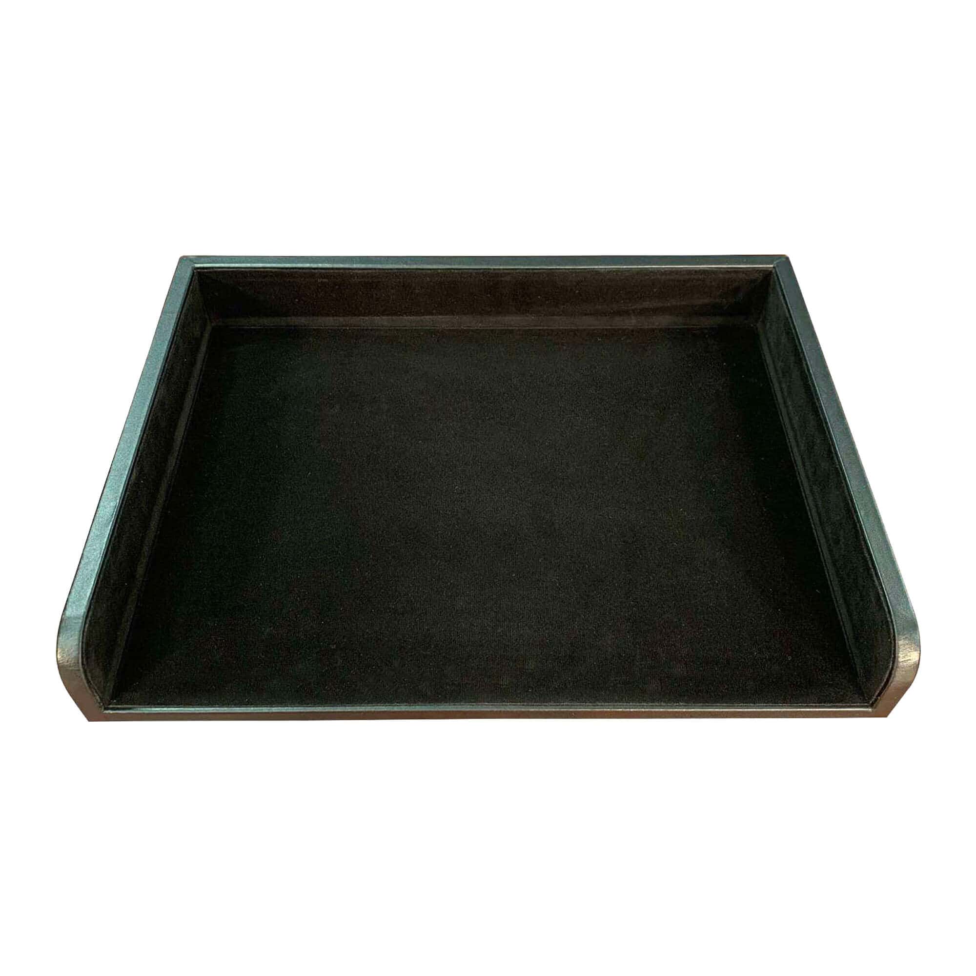 Classic Black Leather Letter Tray, Side Load