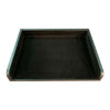 Classic Black Leather Letter Tray, Side Load