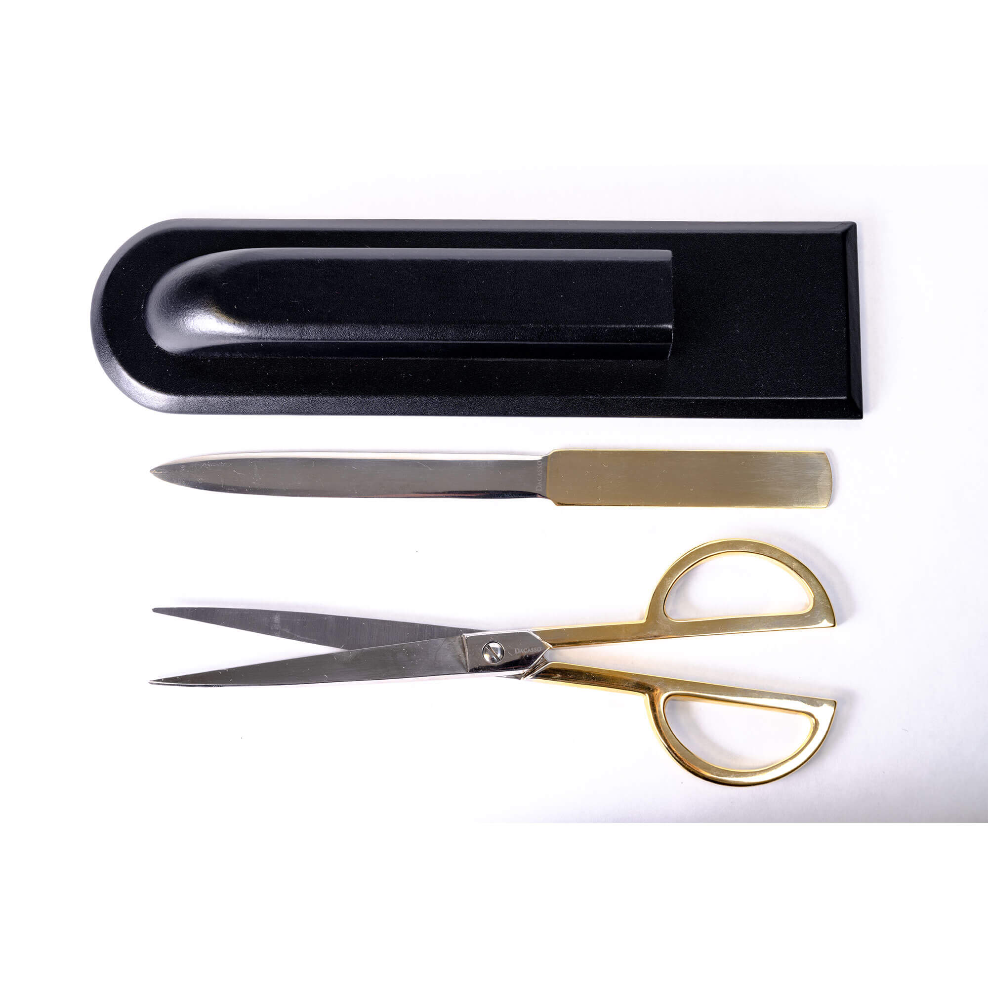 Classic Black Leather Library Set with Gold Hardware