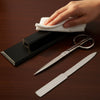 Classic Black Leather Library Set - Silver Hardware