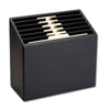 Classic Black Leather Vertical File Sorter/Holder