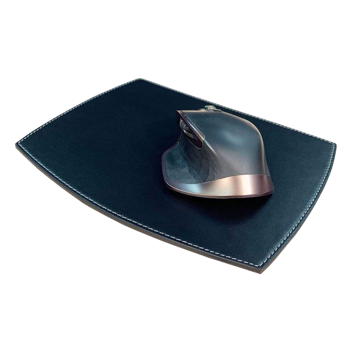 Rustic (Onyx) Black Leather Mouse Pad
