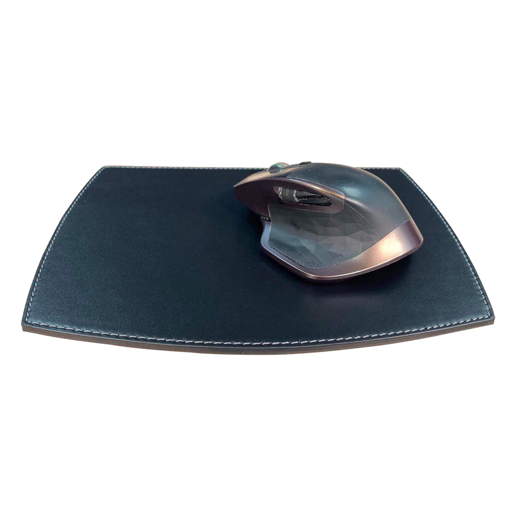 Rustic (Onyx) Black Leather Mouse Pad