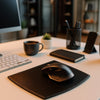 Rustic (Onyx) Black Leather Mouse Pad