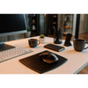 Rustic (Onyx) Black Leather Mouse Pad