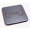 Black Leatherette 8 Square Coaster Set w/ Holder