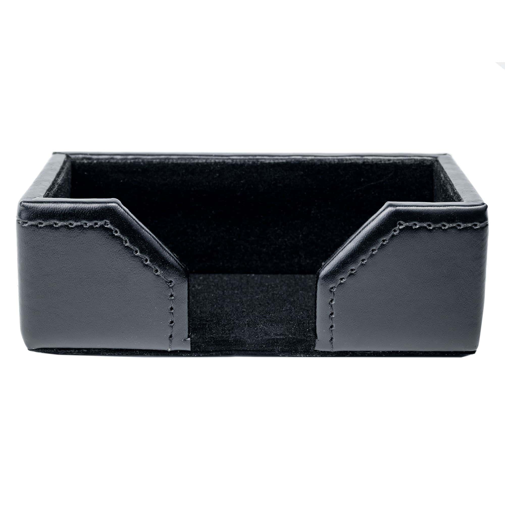Black Bonded Leather Business Card Holder