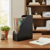 Black Bonded Leather Magazine Holder