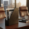 Black Bonded Leather Magazine Holder