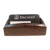 Brown Crocodile Embossed Leather Business Card Holder