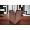 Brown Crocodile Embossed Leather Pencil Cup