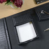 Black Crocodile Embossed Leather Memo Holder