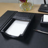 Black Crocodile Embossed Leather Memo Holder