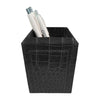 Black Crocodile Embossed Leather Pencil Cup