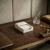 White Crocodile Embossed Leather Memo Holder