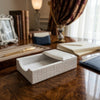 White Crocodile Embossed Leather Memo Holder