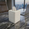 White Crocodile Embossed Leather Pencil Cup
