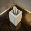 White Crocodile Embossed Leather Pencil Cup