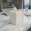 White Crocodile Embossed Leather Pencil Cup