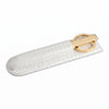 White Crocodile Embossed Leather Library Set, Gold Accent