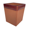 Mocha Leather Square Waste Basket, 14 Qt