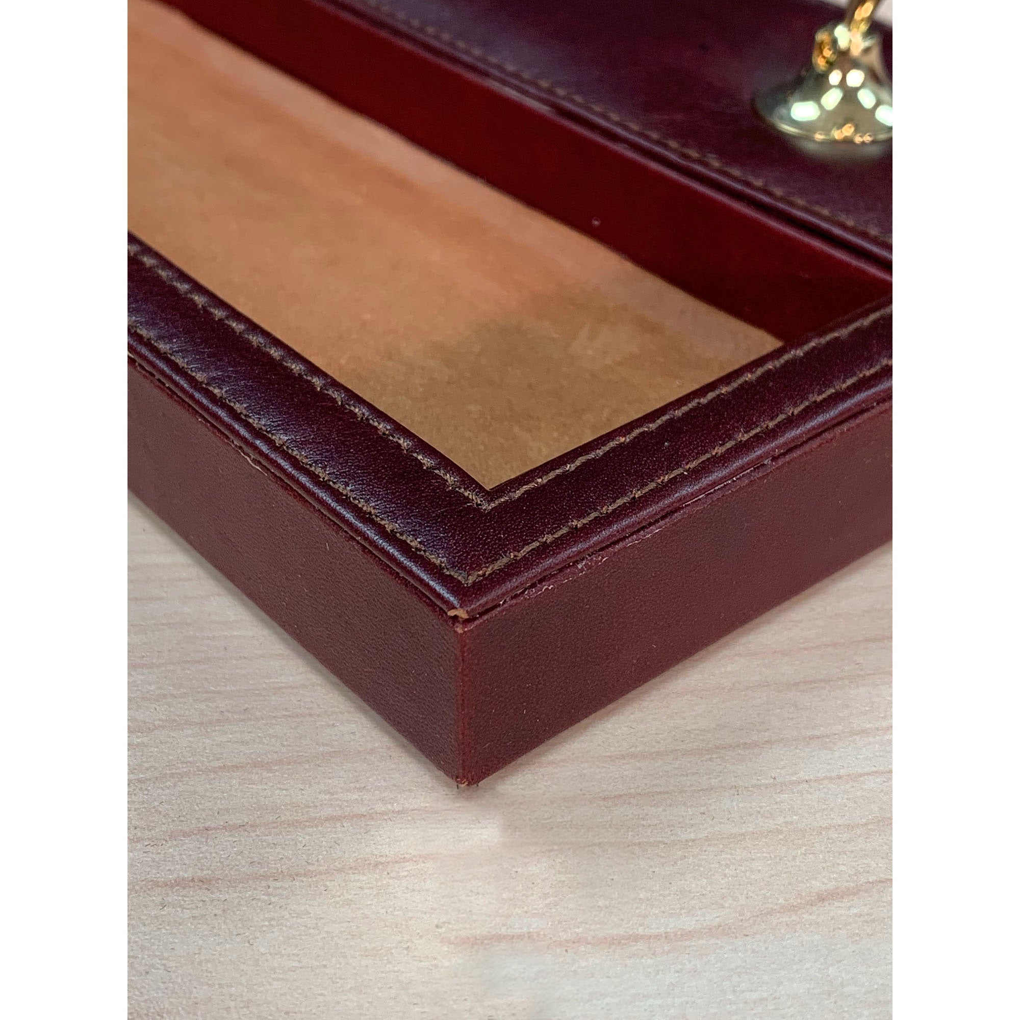Saddle Brown Leather Double Pen Stand